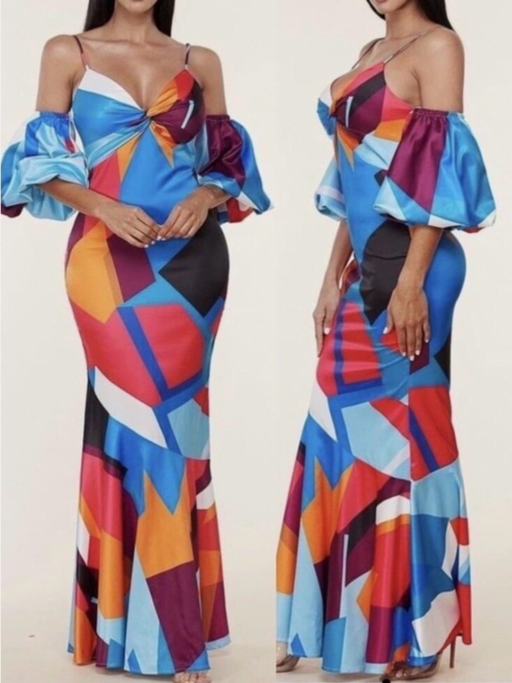 Love this dress ..unique/maxi. Sleeves are not attached
